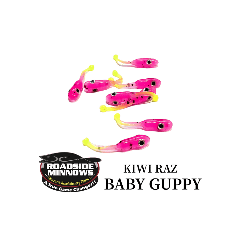 Load image into Gallery viewer, ROADSIDE MINNOWS 1.15" BABY GUPPY Kiwi Raz Roadside Minnows 1.15" Baby Guppy
