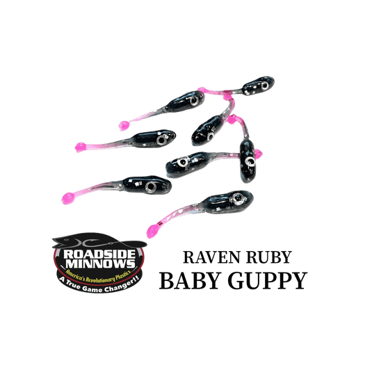 ROADSIDE MINNOWS 1.15" BABY GUPPY Raven Ruby Roadside Minnows 1.15" Baby Guppy