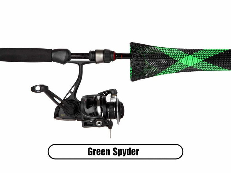 Load image into Gallery viewer, ROD GLOVE ROD ACCESSORIES Green Spyder Rod Glove Spinning Rod Covers
