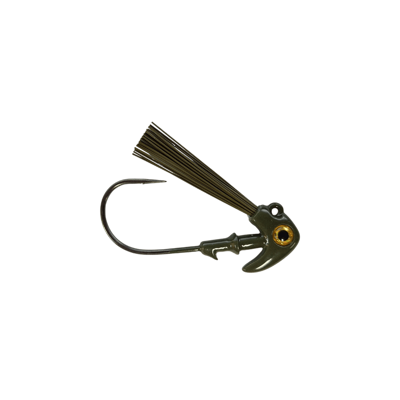 Load image into Gallery viewer, ROWDY BUZZ LURES BASS JIGS 1-4 / Green Pumpkin Rowdy Buzz Hammer Jig
