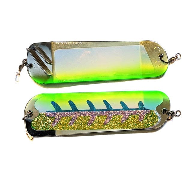 Load image into Gallery viewer, SALMON CANDY FLASHERS 8&quot; / Alty&#39;s Green Stud UV Salmon Candy Flashers
