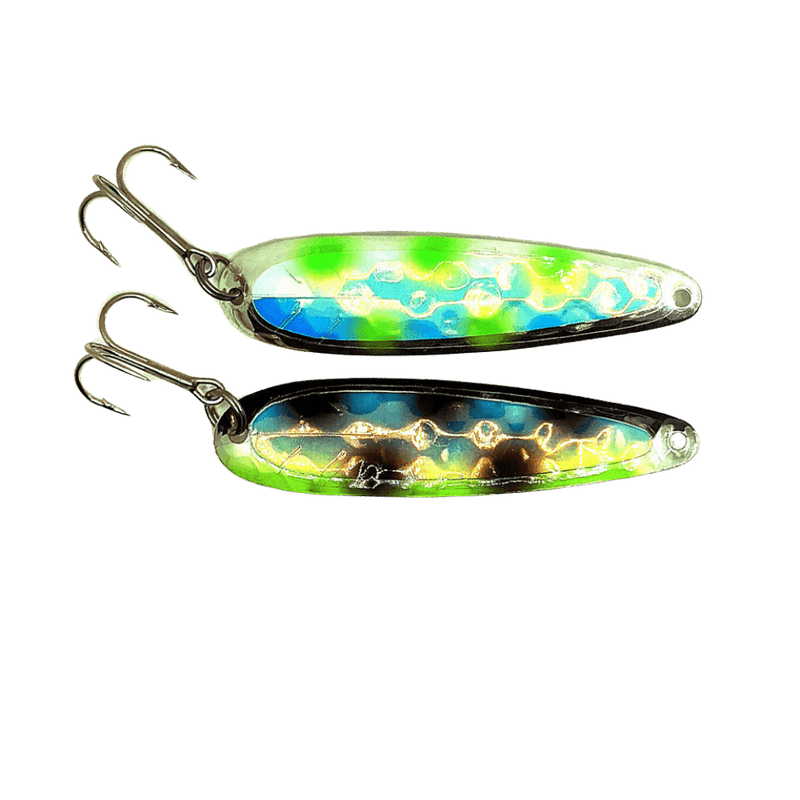 Load image into Gallery viewer, SALMON CANDY TROLLING SPOONS UV Lances 2 Face G Salmon Candy Standard Spoon
