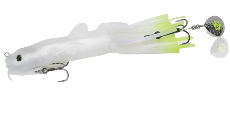 Load image into Gallery viewer, SAVAGE 3D MUSKY/PIKE White Chartreuse Savage Gear 3D Burbot Tube
