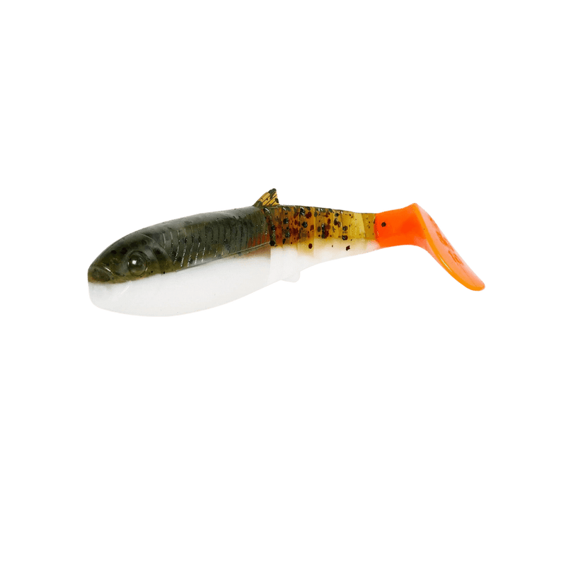 Load image into Gallery viewer, SAVAGE MUSKY/PIKE 2.5&quot; / Olive Hot Orange Savage Gear Cannibal Shad
