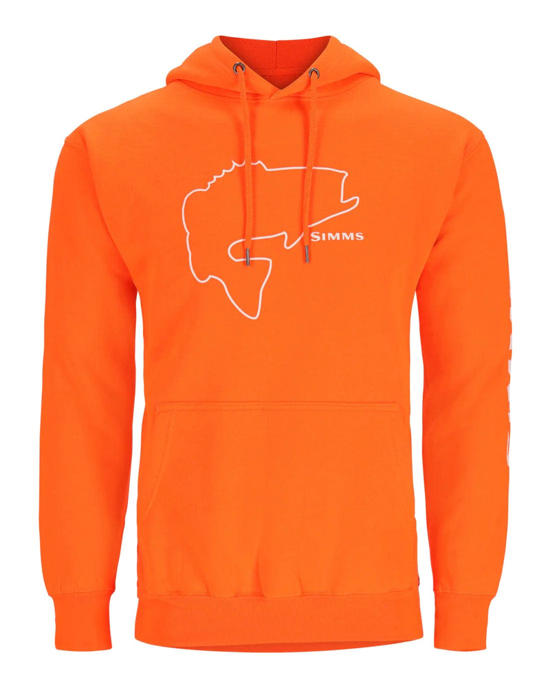 Load image into Gallery viewer, SIMMS SHIRTS/HOODIES Neon Orange / Large Simms Bass Outline Hoody
