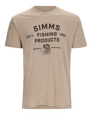 SIMMS SHIRTS/HOODIES Oatmeal Heather / Medium Simms Stacked Logo Bass T-Shirt