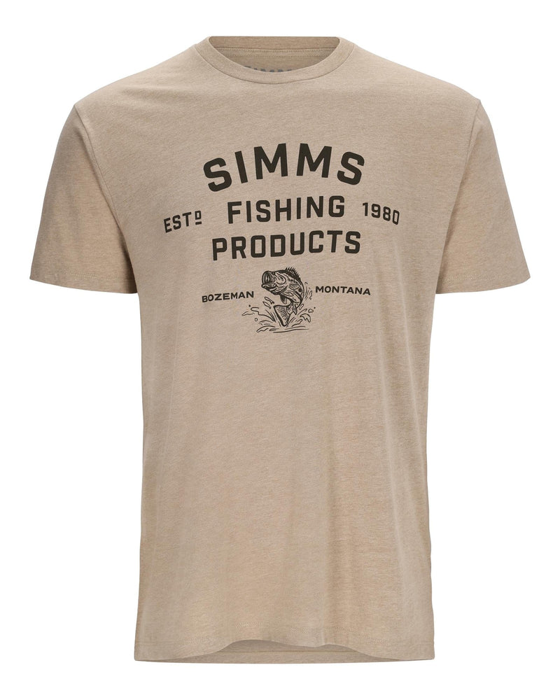 Load image into Gallery viewer, SIMMS SHIRTS/HOODIES Oatmeal Heather / Medium Simms Stacked Logo Bass T-Shirt
