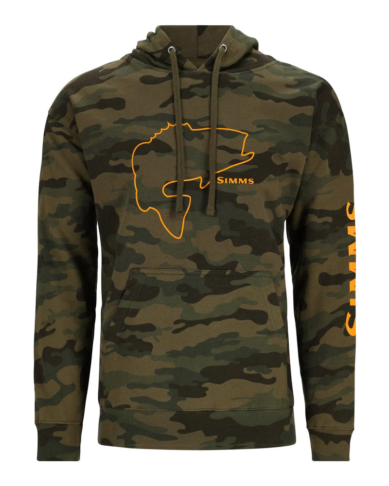 Load image into Gallery viewer, SIMMS SHIRTS/HOODIES Woodland Camo / Medium Simms Bass Outline Hoody
