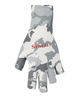 SIMMS SUN WEAR Ghost Camo Stone / Small Simms Solarflex Half Finger Sun Gloves