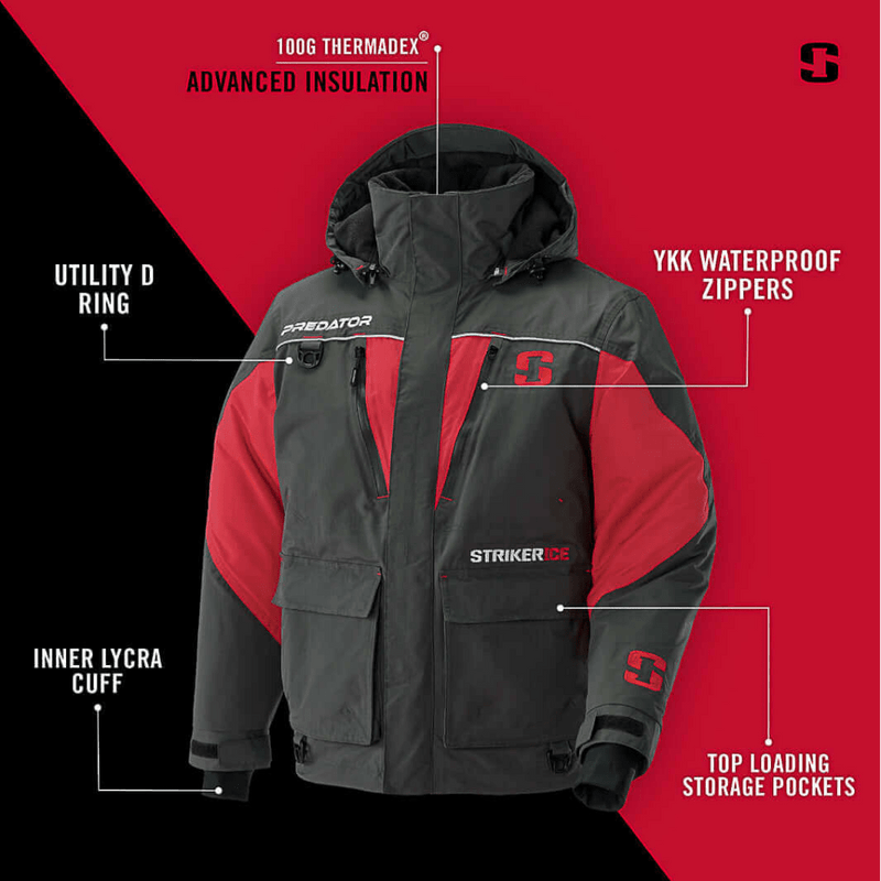 Striker Predator Jacket, Charcoal/Red - Main Image