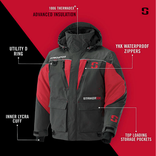 STRIKER PREDATOR JACKET Striker Predator Jacket, Charcoal/Red