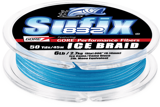 SUFIX ICE FISHING LINE 4LB / Ice Camo Sufix 832 Ice Braid 50 Yard Spool