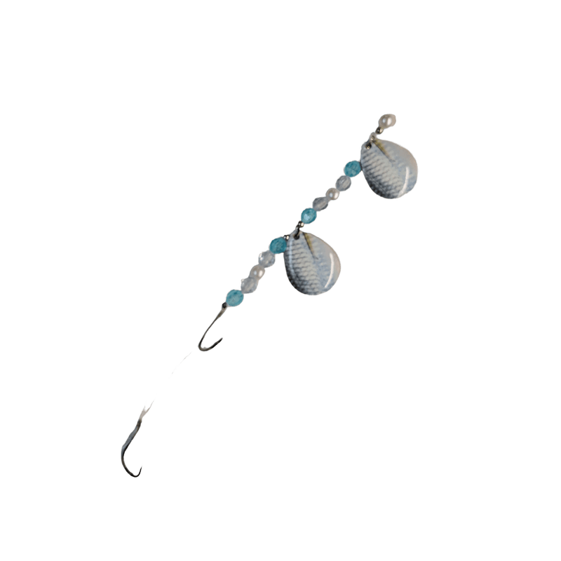 Load image into Gallery viewer, THREE D WORM HARNESS CT5 / Lake Erie Forage Rainbow Smelt (RSMT) Three D Worm Harness Double Blade
