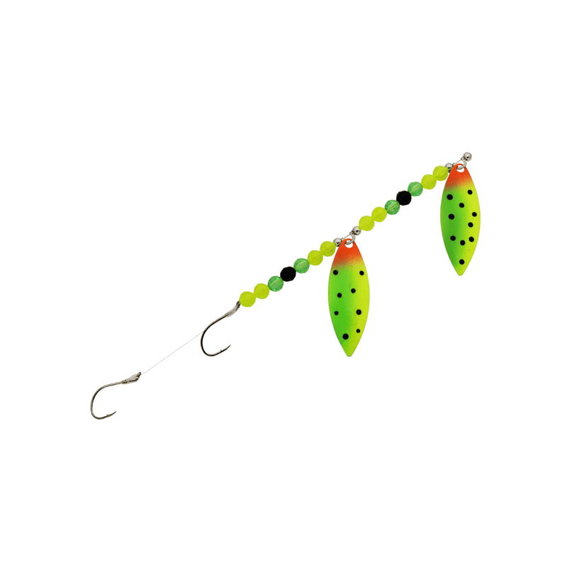Load image into Gallery viewer, THREE D WORM HARNESS SWTM Three D Tandem Willow Leaf Blade Worm Harness
