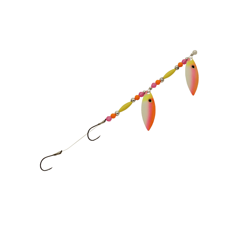 Load image into Gallery viewer, THREE D WORM HARNESS UVPP Three D Tandem Willow Leaf Blade Worm Harness
