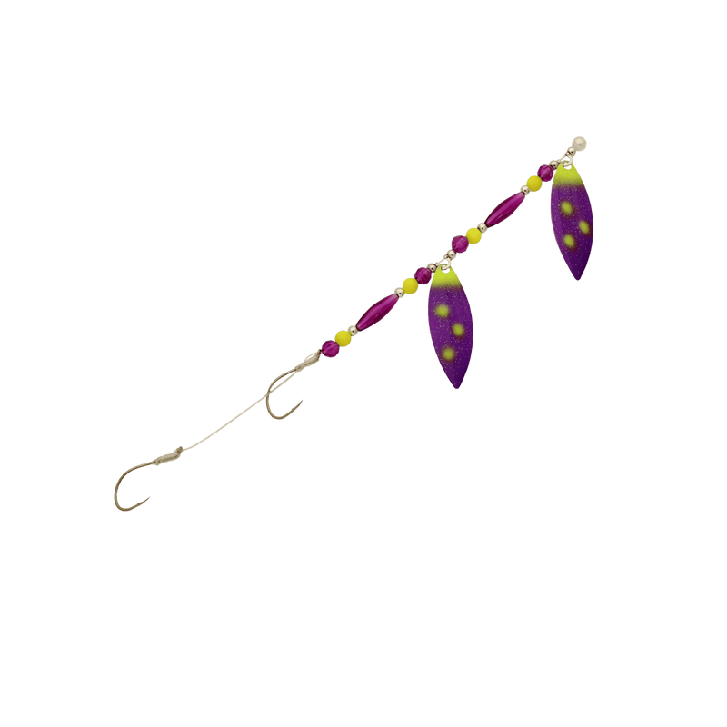 Load image into Gallery viewer, THREE D WORM HARNESS UVWB Three D Tandem Willow Leaf Blade Worm Harness
