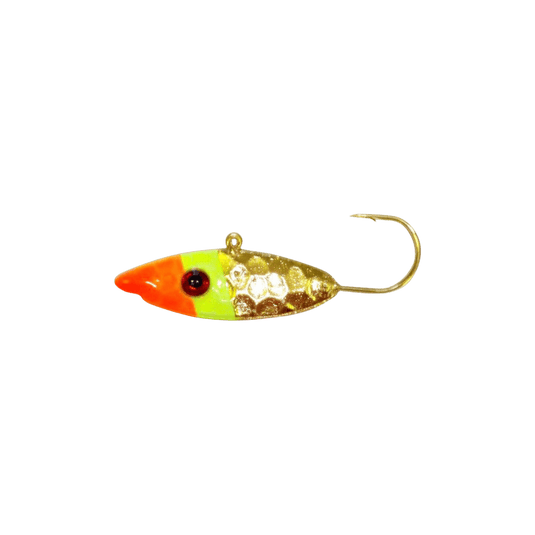 TOM'S TACKLE ICE JIGS Gold/Orange/Chartreuse Tom's Tackle Shiner Minnow 1/4oz
