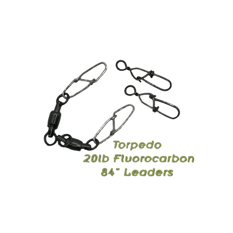 Load image into Gallery viewer, TORPEDO DIVER TERMINAL TACKLE Torpedo 20lb Fluorocarbon 84" Leaders 2pk
