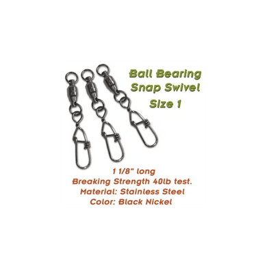 TORPEDO DIVER TERMINAL TACKLE Torpedo Ball Bearing Snap Swivel 