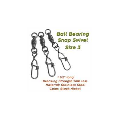 TORPEDO DIVER TERMINAL TACKLE Torpedo Ball Bearing Snap Swivel 