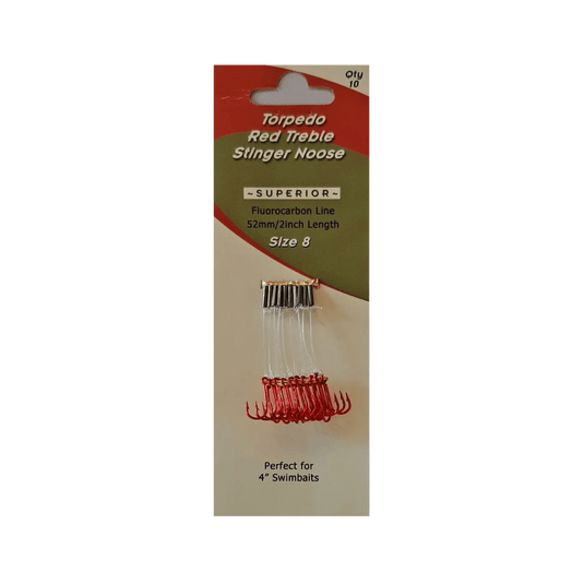 TORPEDO DIVER TERMINAL TACKLE Torpedo Red Treble Stinger Noose 