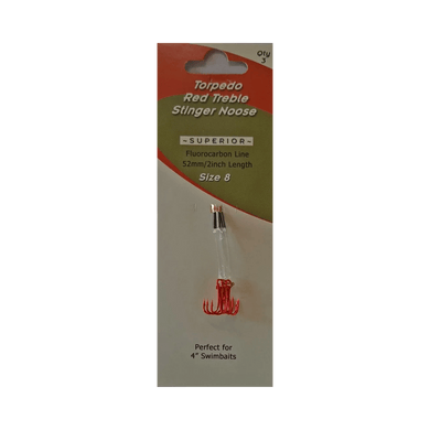 TORPEDO DIVER TERMINAL TACKLE Torpedo Red Treble Stinger Noose 