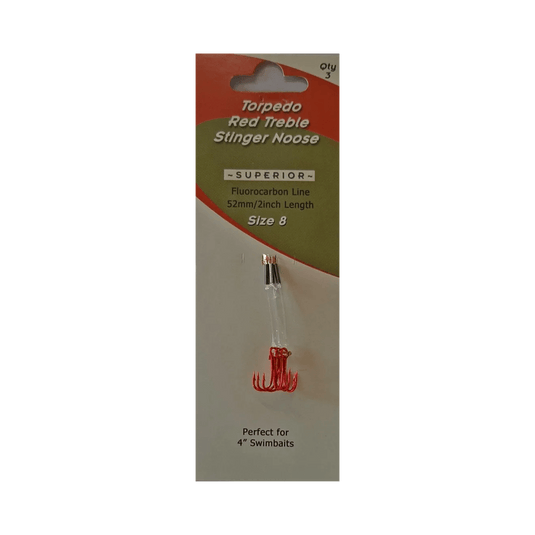 TORPEDO DIVER TERMINAL TACKLE Torpedo Red Treble Stinger Noose 