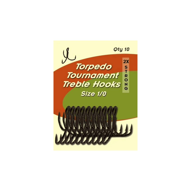 Load image into Gallery viewer, TORPEDO DIVER TREBLE HOOKS 1/0 Torpedo Tournament Treble Hook
