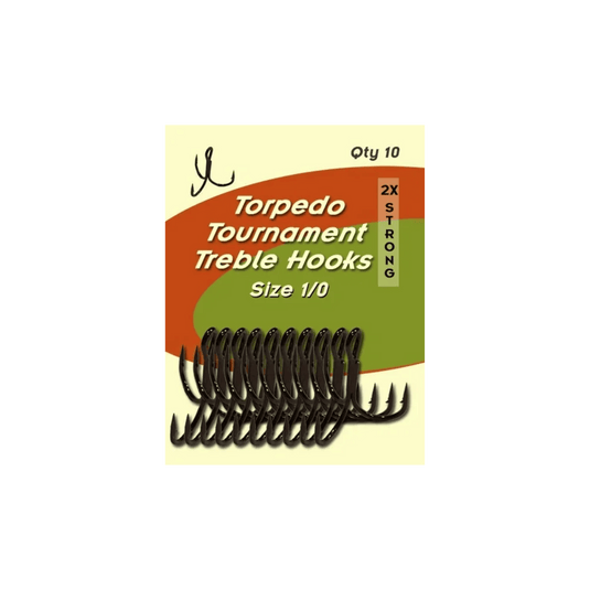 TORPEDO DIVER TREBLE HOOKS 1/0 Torpedo Tournament Treble Hook