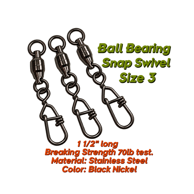 Load image into Gallery viewer, TORPEDO TERMINAL TACKLE 3 Torpedo Ball Bearing Snap Swivels
