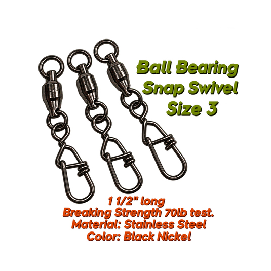 TORPEDO TERMINAL TACKLE 3 Torpedo Ball Bearing Snap Swivels