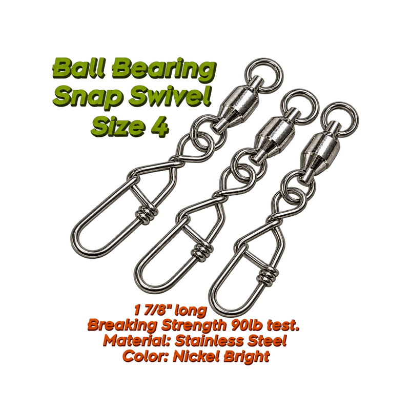 Load image into Gallery viewer, TORPEDO TERMINAL TACKLE 4 Torpedo Ball Bearing Snap Swivels
