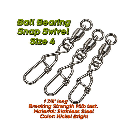 TORPEDO TERMINAL TACKLE 4 Torpedo Ball Bearing Snap Swivels