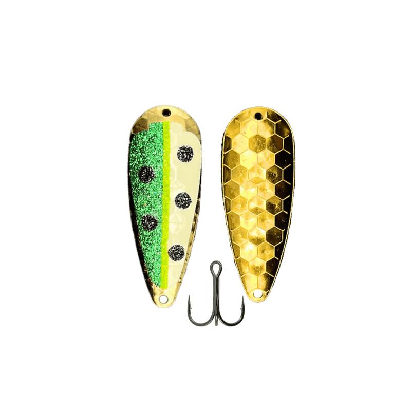 Load image into Gallery viewer, TRIPLE THREAT CASTING SPOONS Green Gecko Triple Threat Hyper Casting Spoon

