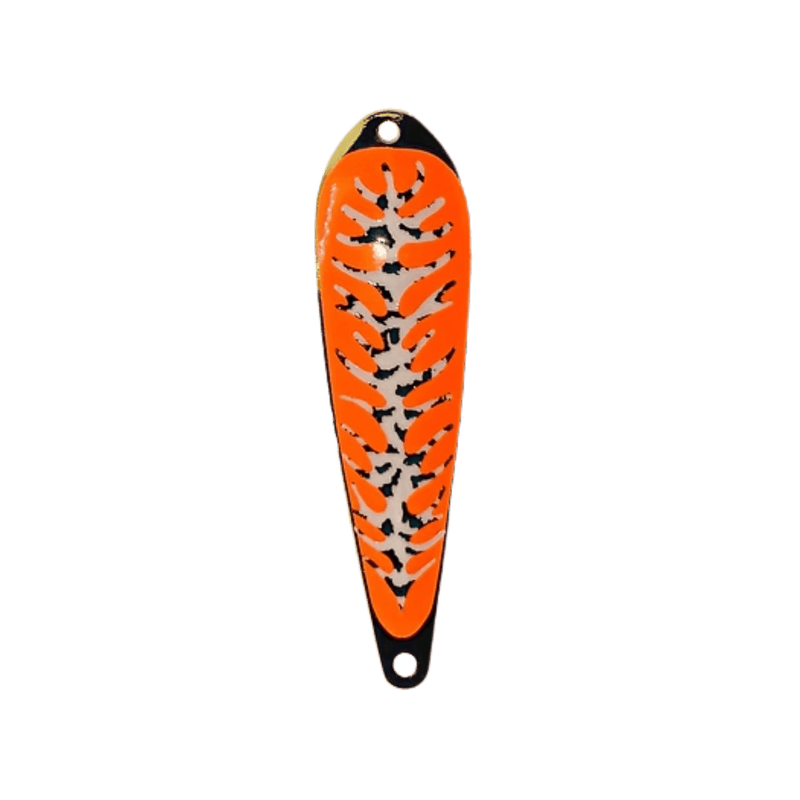 Load image into Gallery viewer, TRIPLE THREAT TROLLING SPOONS Orange Kamikaza Triple Threat Standard Spoon 4"
