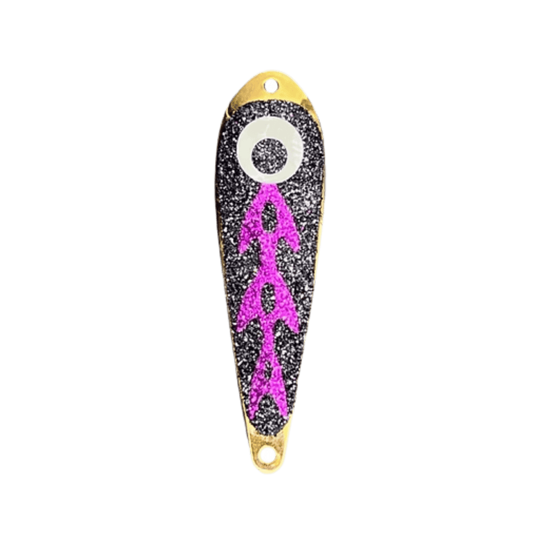 Load image into Gallery viewer, TRIPLE THREAT TROLLING SPOONS Raspberry Hyper Carbon Triple Threat Standard Spoon 4"
