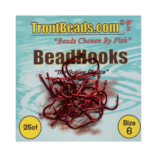 TROUTBEADS STEELHEAD GEAR 6 Troutbeads BeadHooks Red