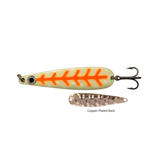 VAN DUTCH TROLLING SPOONS 3.25" / Glow Creamsicle Copper Van Dutch The Little Hoser Trolling Spoon