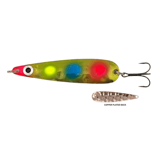 VAN DUTCH TROLLING SPOONS 3.25" / Radioactive Rippler Copper Van Dutch The Little Hoser Trolling Spoon