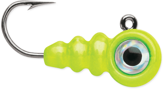 VMC ICE JIGS 1-16 / Glow Chartreuse VMC Tungsten Larv Eye Jig