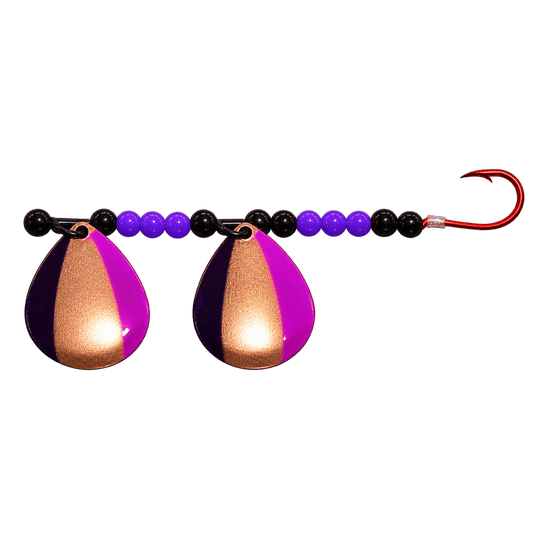 WACKM TKL DOUBLE WORM HARNESS Black Purple Wack M Tackle Double Worm Harness
