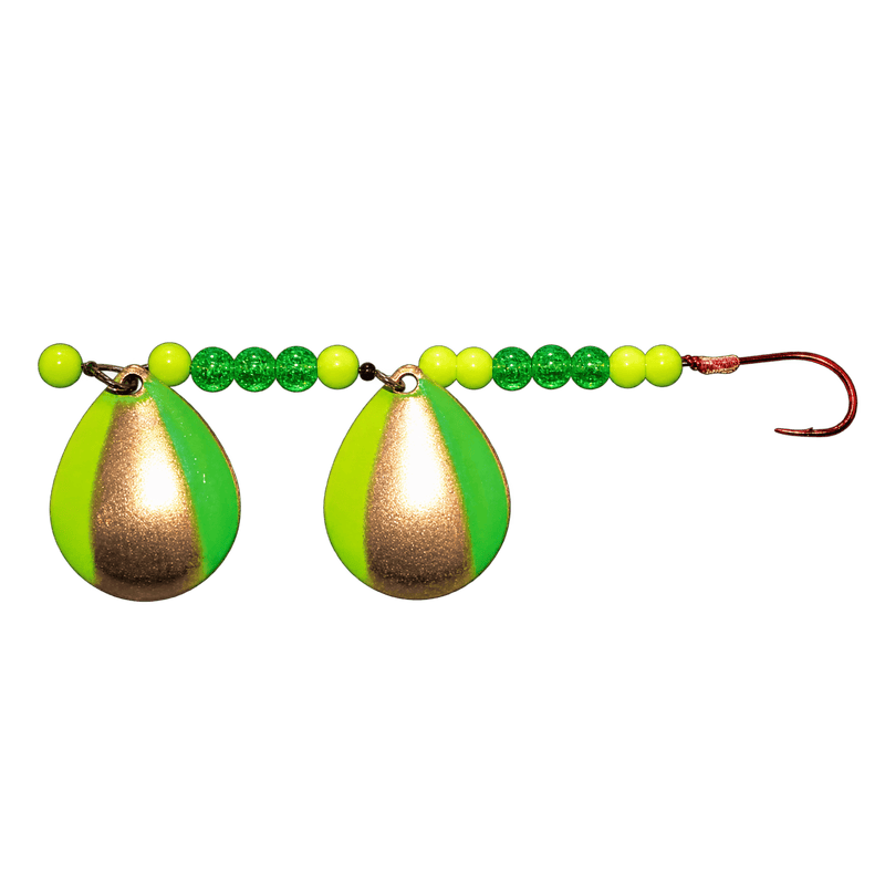 Load image into Gallery viewer, WACKM TKL DOUBLE WORM HARNESS Lemon Lime Wack M Tackle Double Worm Harness
