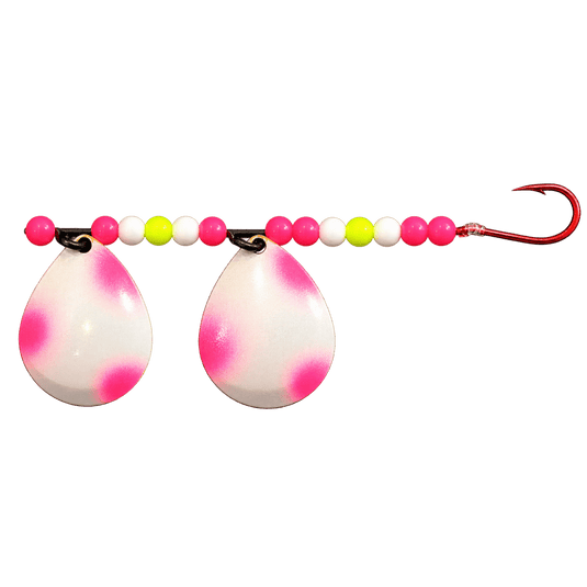 WACKM TKL DOUBLE WORM HARNESS White Pink Wack M Tackle Double Worm Harness