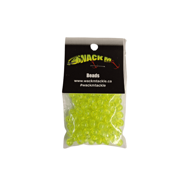 Load image into Gallery viewer, WACKM TKL WORM HARNESS Transparent Chartreuse Wack M Tackle 6mm Beads
