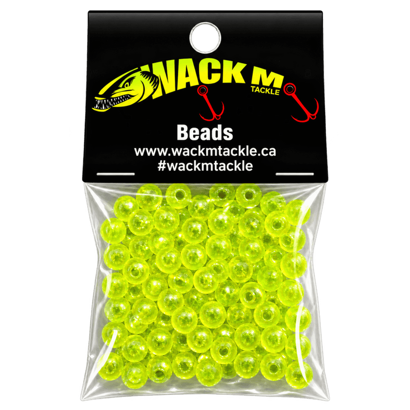 Load image into Gallery viewer, WACKM TKL WORM HARNESS Transparent Chartreuse WackM Tackle 6mm Beads
