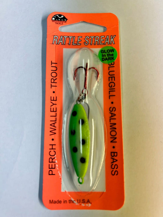 WOLVERINE ALL ICE 3-8 / Greasy Chicken Wing Wolverine Tackle Rattle Streak Ice Spoon