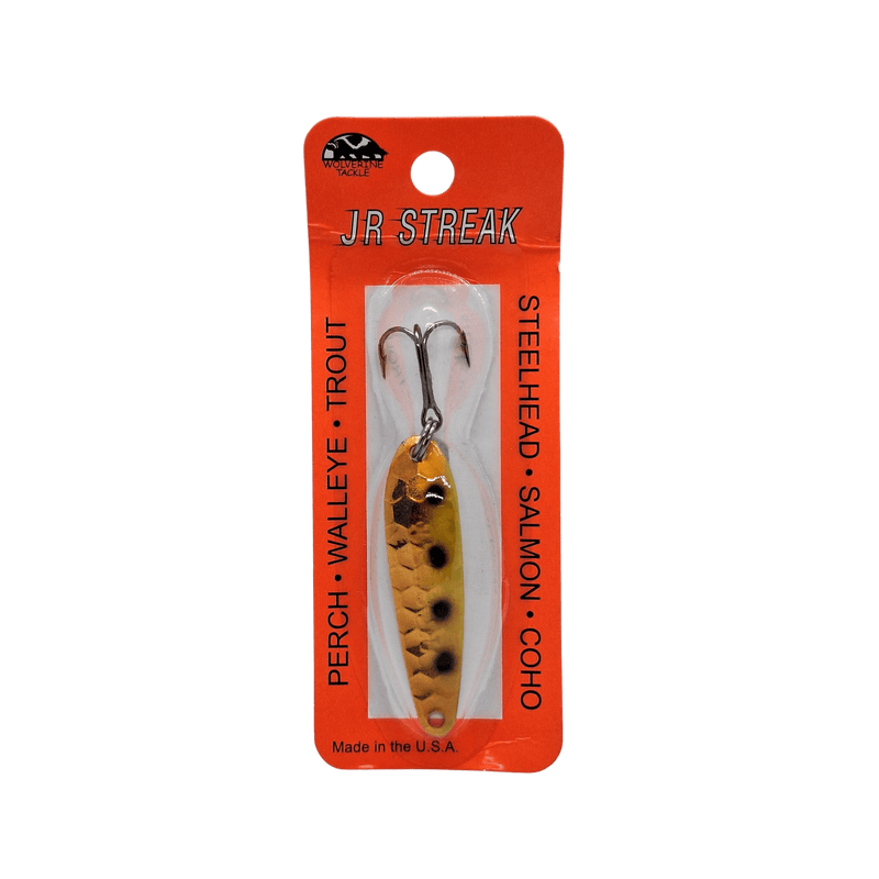 Load image into Gallery viewer, Wolverine Tackle JR Streak Spoon | Colour: Bubble Bee | Fishing World
