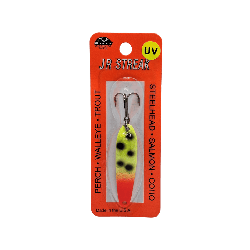 Load image into Gallery viewer, Wolverine Tackle JR Streak Spoon | Colour: Wood Pecker | Fishing World
