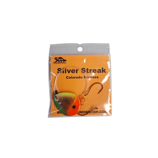 WOLVERINE WORM HARNESS Cop Mixed Vegetables Wolverine Tackle Silver Streak Colorado Harness
