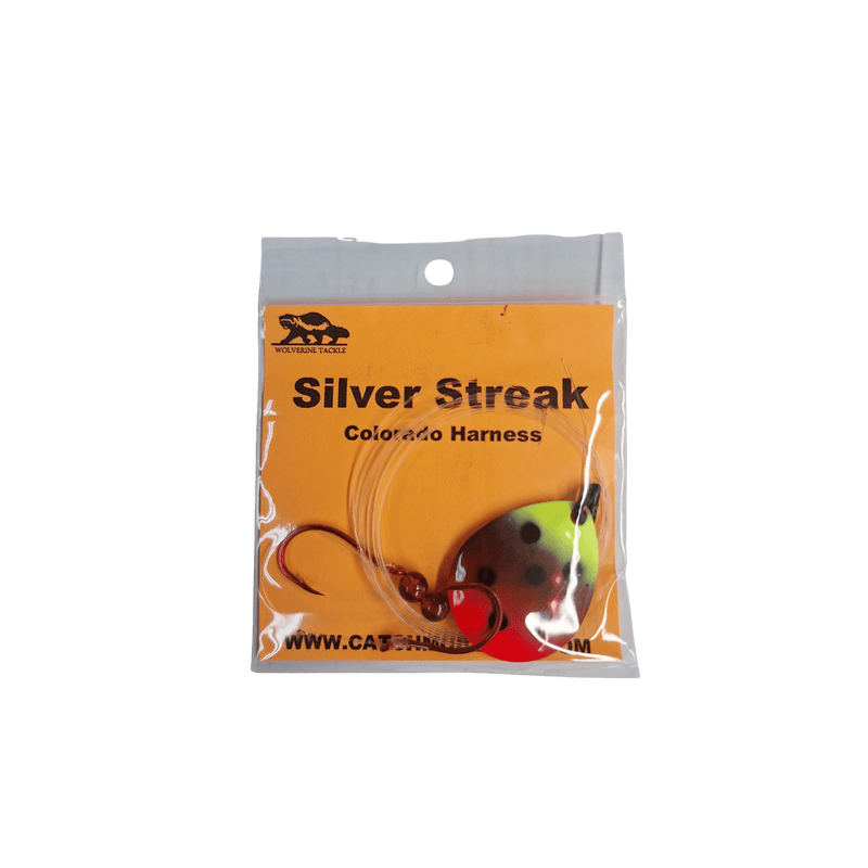 Load image into Gallery viewer, WOLVERINE WORM HARNESS Lady Bug Wolverine Tackle Silver Streak Colorado Harness
